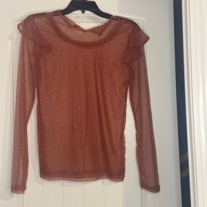 Sheer long sleeve top